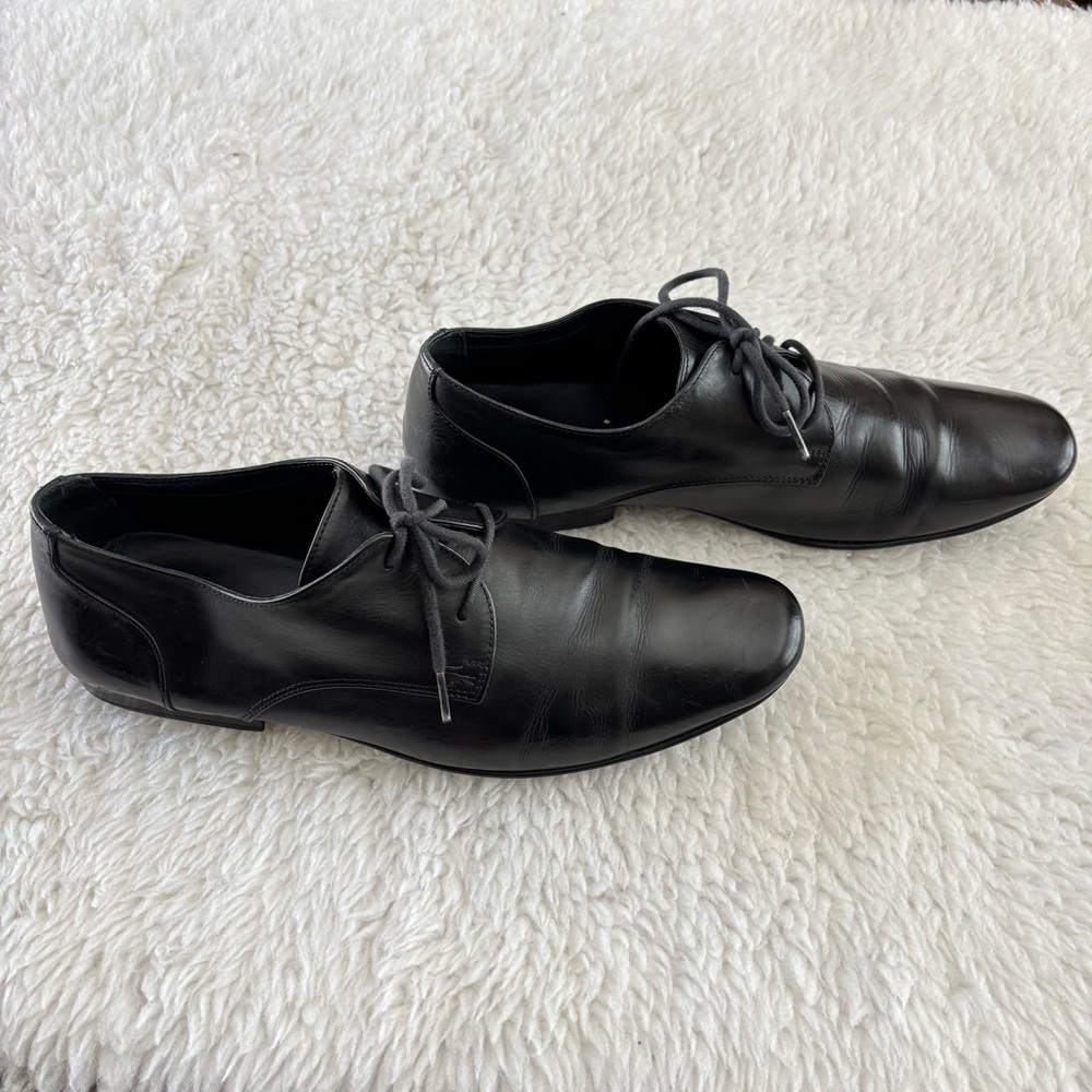Lacoste Henri CLM Black Leather Derby Lace-Up Shoes size 11 - Picture 8 of 12